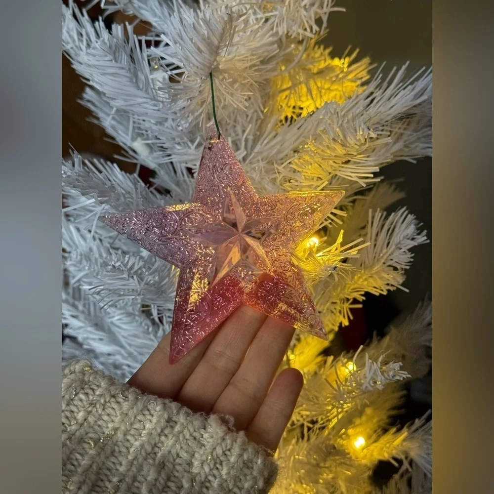 Pink Star Holiday Ornament